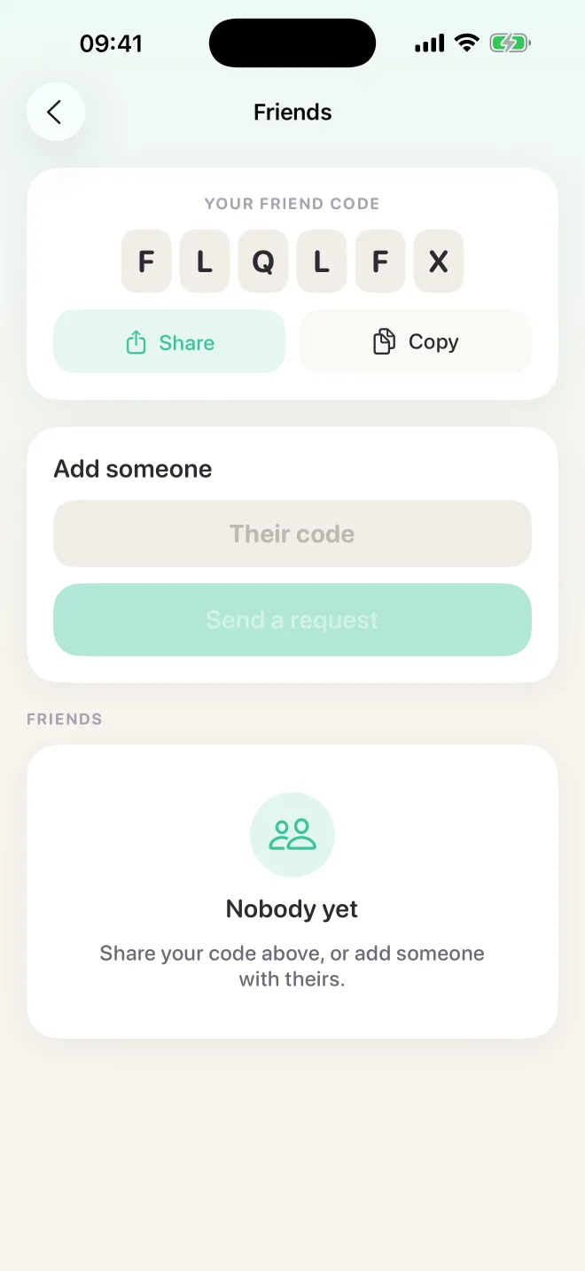 Number Guess friends screen